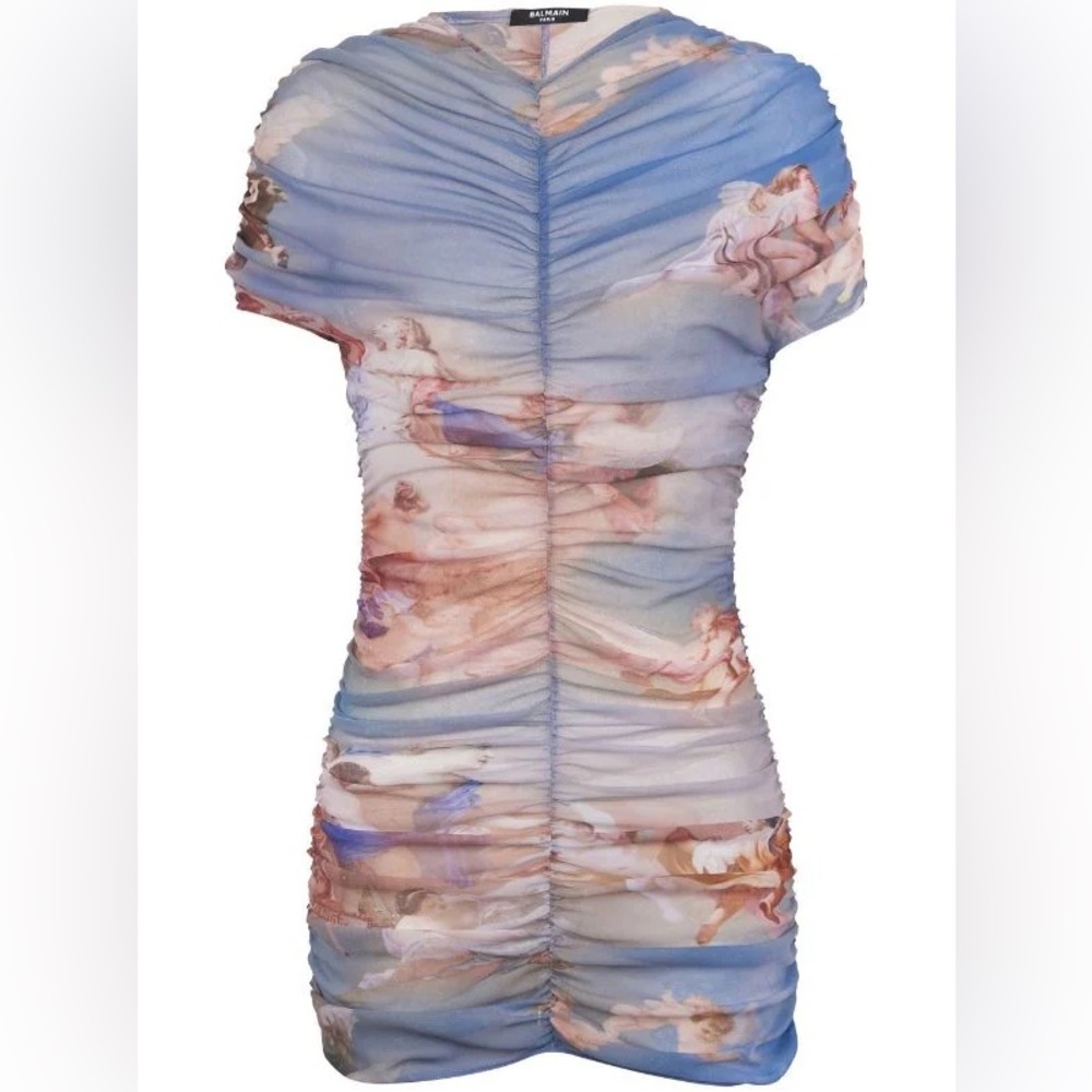 BALMAIN
Printed tulle minidress